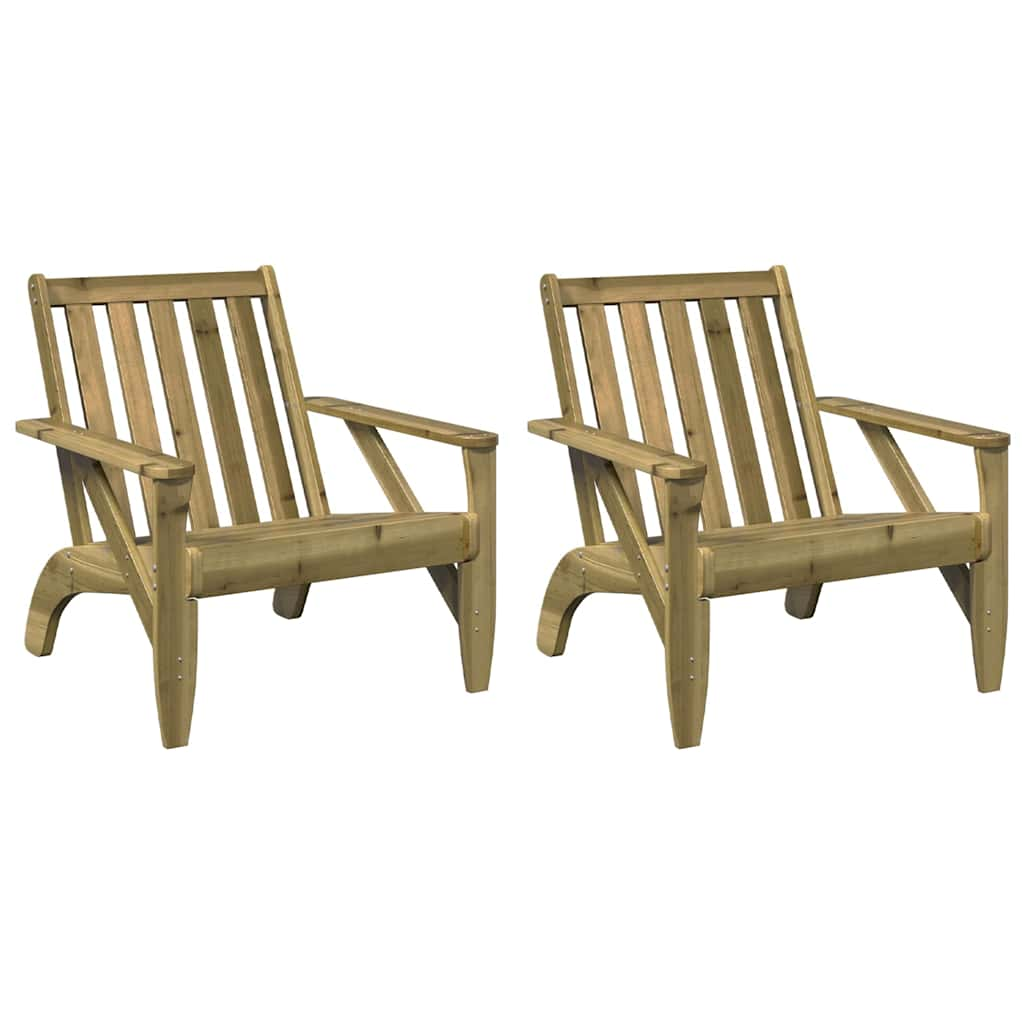 Adirondackstolar 2 st 75x77x77 cm impregnerad furu