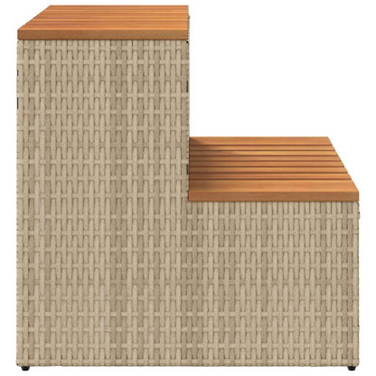 Badtunna Step beige 50x50x50,5 cm konstrotting och solid akacia