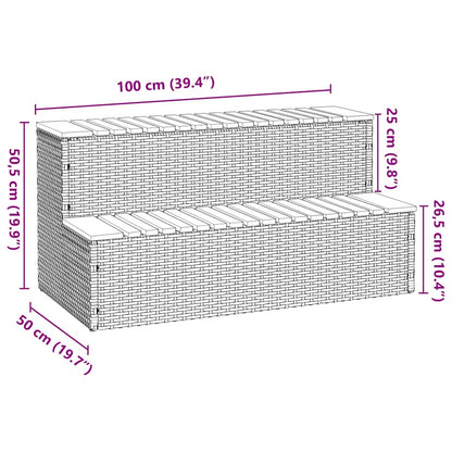 Badtunna Step beige 100x50x50,5cm konstrotting och solid akacia