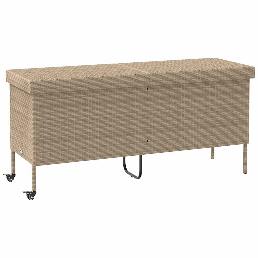 Dynbox med hjul Beige 160x55x75 cm konstrottning