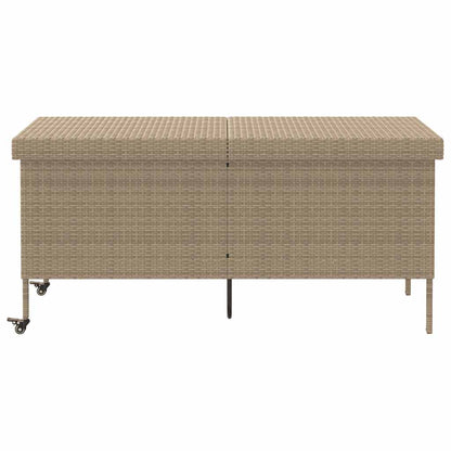 Dynbox med hjul Beige 160x55x75 cm konstrottning