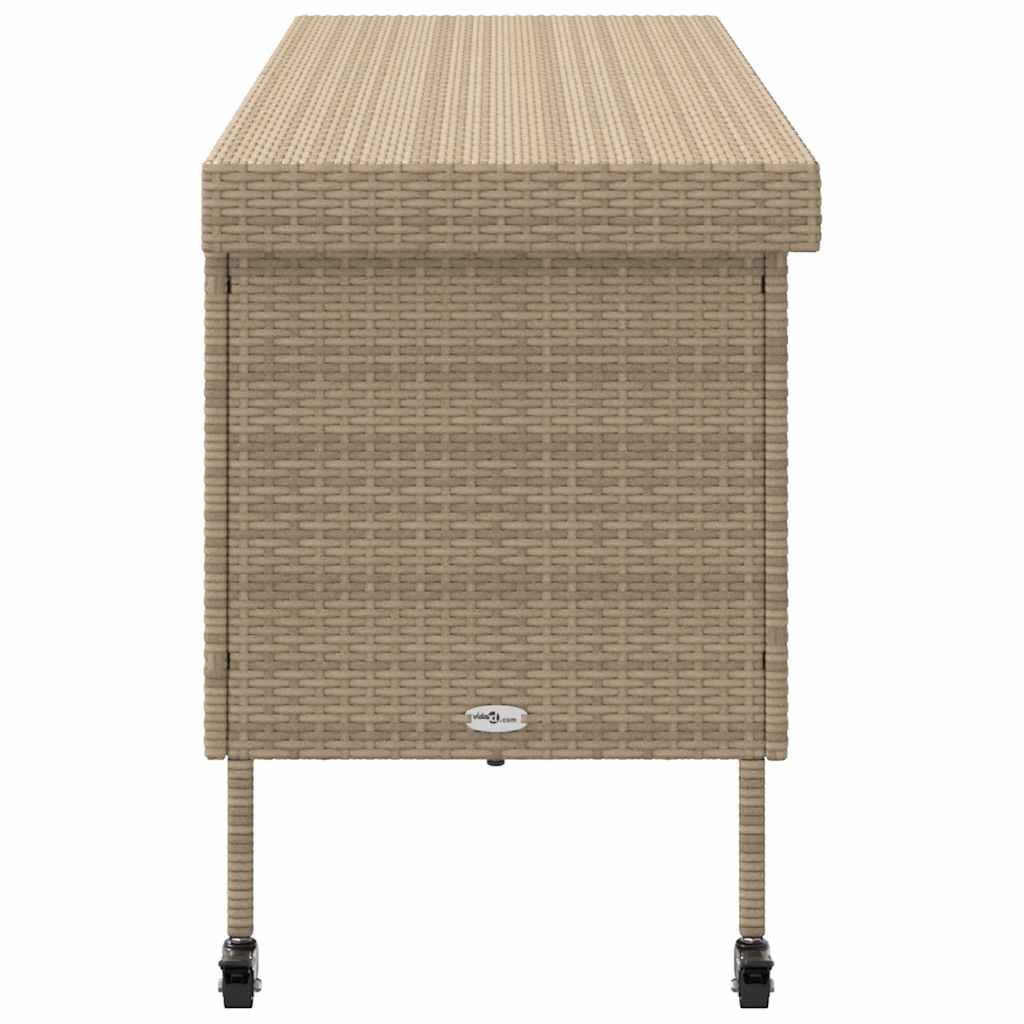 Dynbox med hjul Beige 160x55x75 cm konstrottning