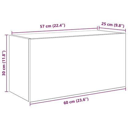 Väggskåp för badrum sonoma-ek 60x25x30 cm konstruerat trä