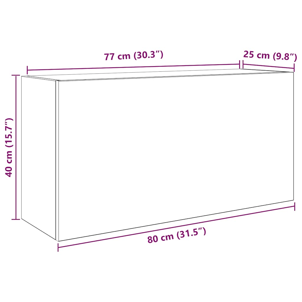 Väggskåp för badrum betonggrå 80x25x40 cm konstruerat trä