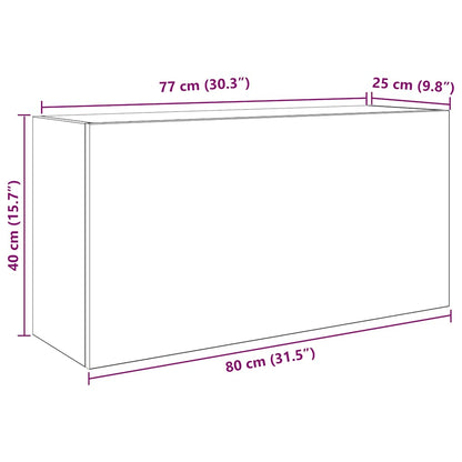 Väggskåp för badrum betonggrå 80x25x40 cm konstruerat trä