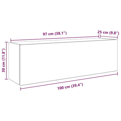 Väggskåp för badrum svart 100x25x30 cm konstruerat trä