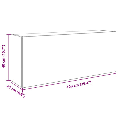 Väggskåp för badrum rökfärgad ek 100x25x40 cm konstruerat trä