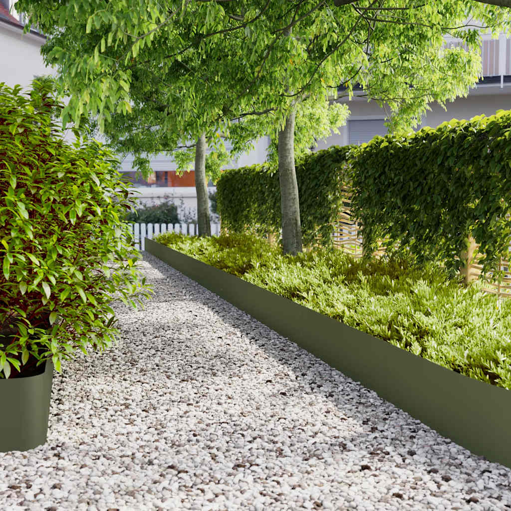 Rabattkanter 10 st olivgrön 25x103 cm kallvalsat stål