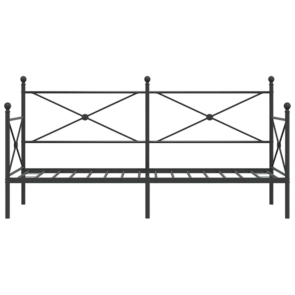 Dagbädd utan madrass svart 75x190 cm stål