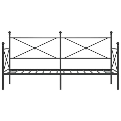 Dagbädd utan madrass svart 75x190 cm stål