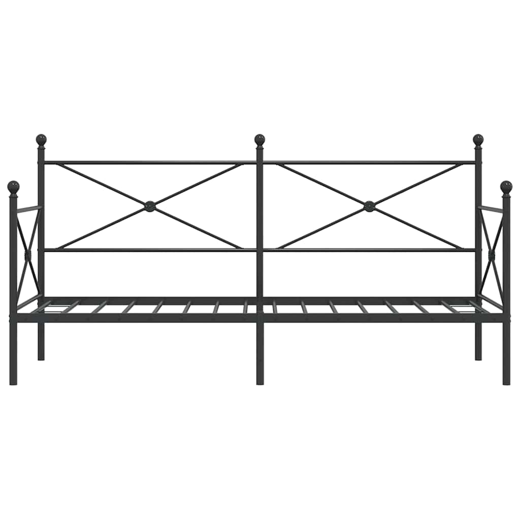 Dagbädd utan madrass svart 80x200 cm stål