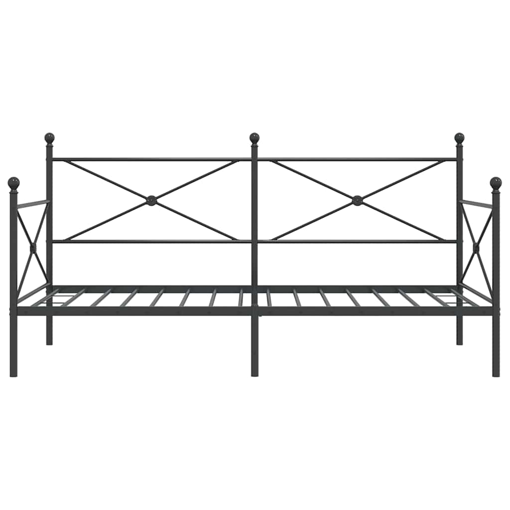 Dagbädd utan madrass svart 100x200 cm stål