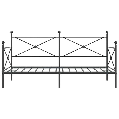 Dagbädd utan madrass svart 100x200 cm stål