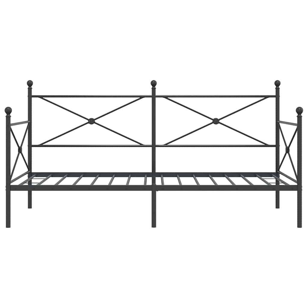 Dagbädd utan madrass svart 107x203 cm stål