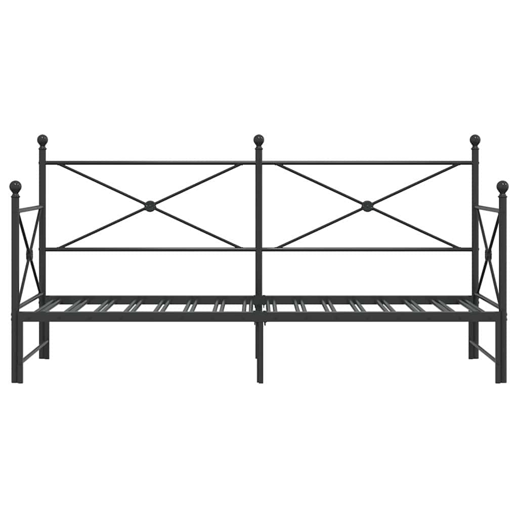 Dagbädd med rull utan madrass svart 75x190 cm stål