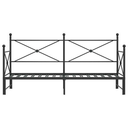 Dagbädd med rull utan madrass svart 75x190 cm stål