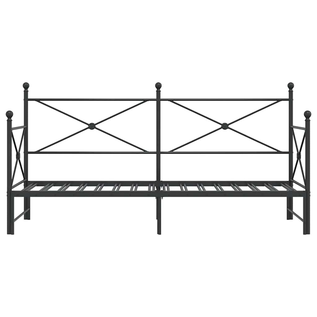 Dagbädd med rull utan madrass svart 80x200 cm stål