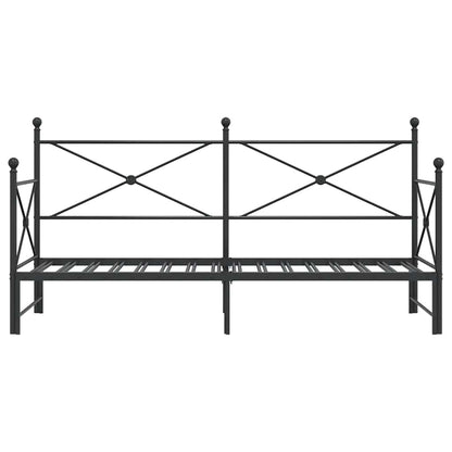 Dagbädd med rull utan madrass svart 80x200 cm stål