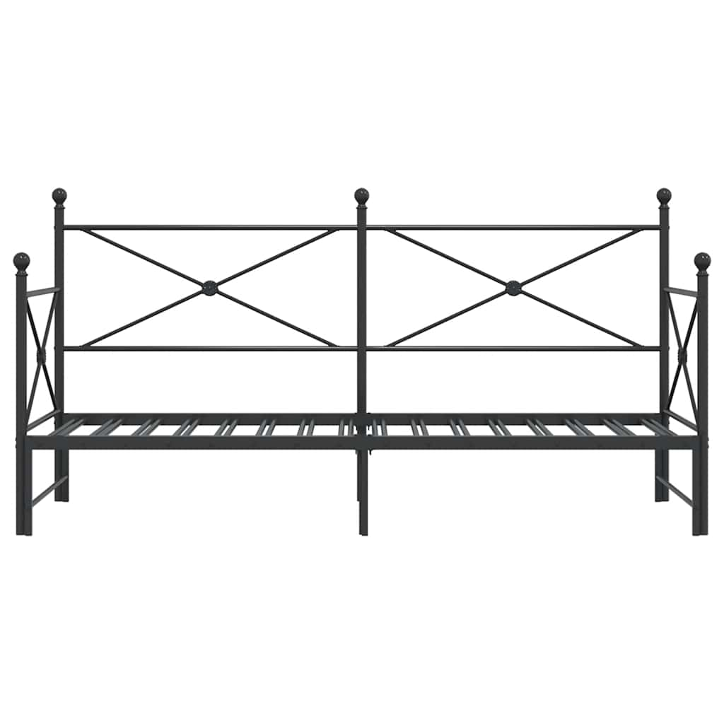 Dagbädd med rull utan madrass svart 90x190 cm stål