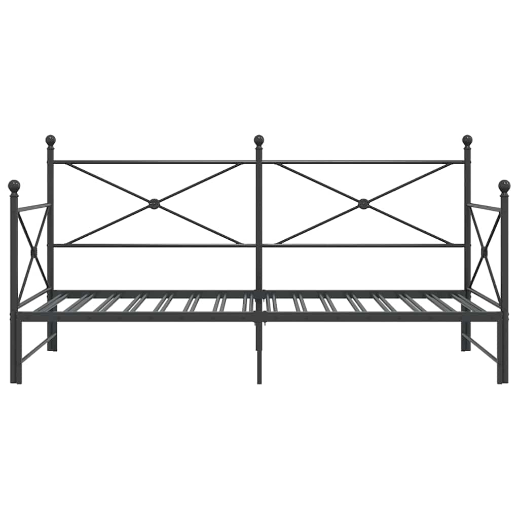 Dagbädd med rull utan madrass svart 100x200 cm stål