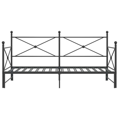 Dagbädd med rull utan madrass svart 100x200 cm stål