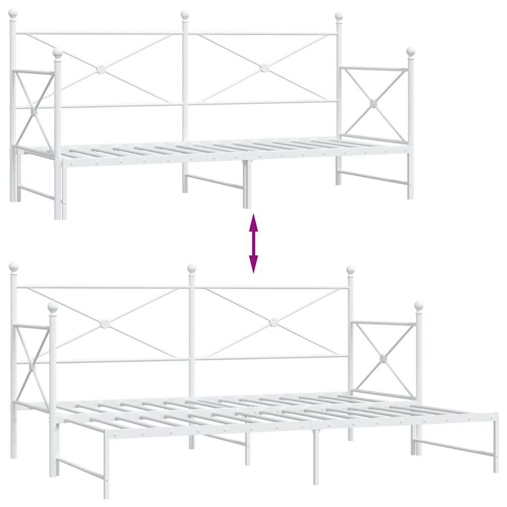 Dagbädd med rull utan madrass vit 75x190 cm stål