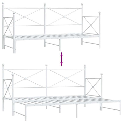 Dagbädd med rull utan madrass vit 80x200 cm stål