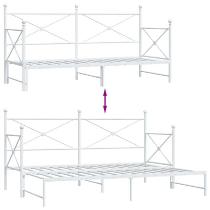 Dagbädd med rull utan madrass vit 90x200 cm stål