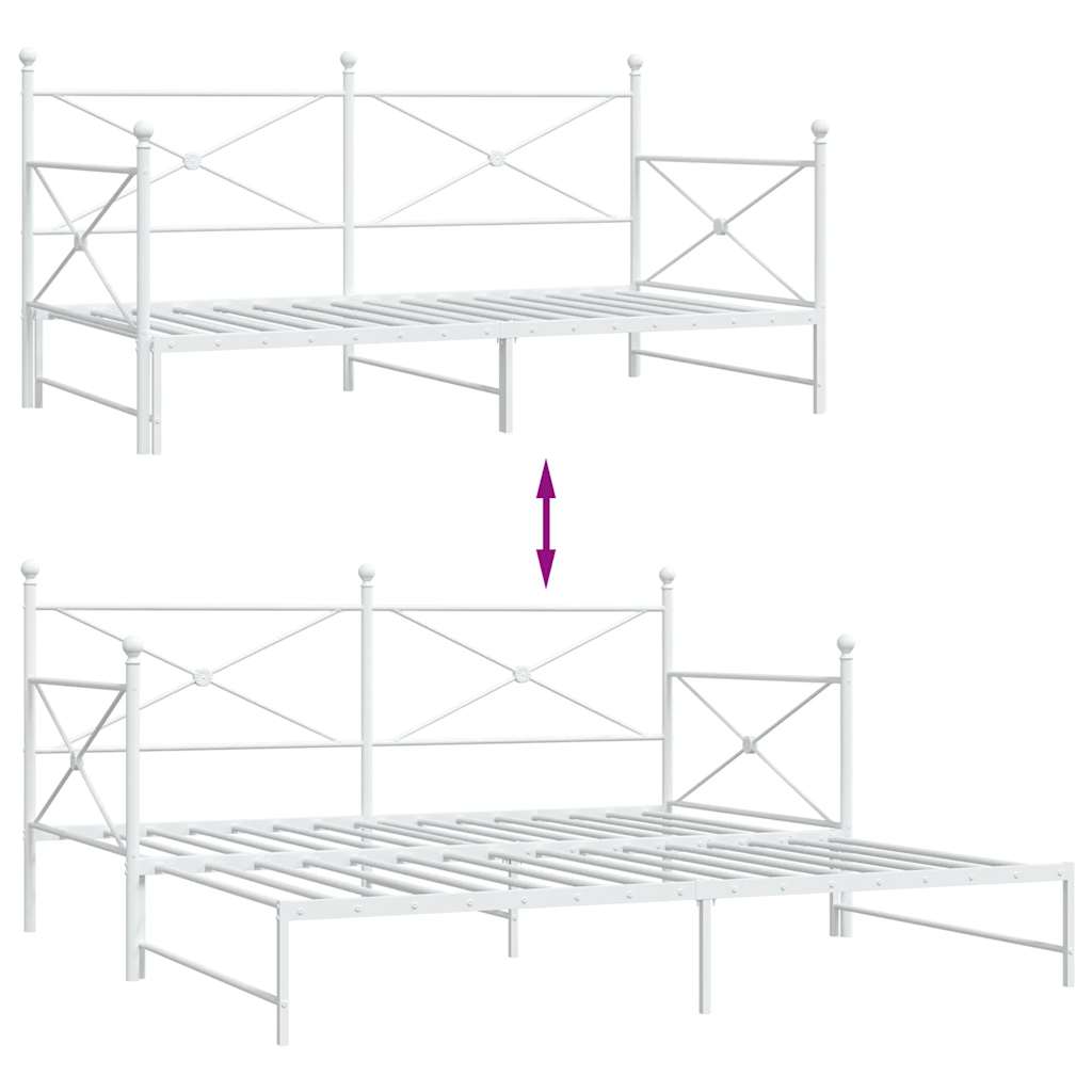 Dagbädd med rull utan madrass vit 100x190 cm stål