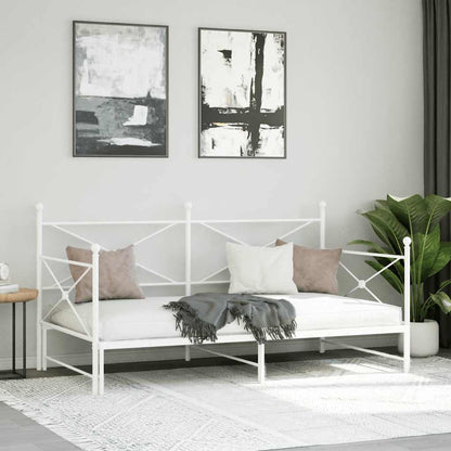 Dagbädd med rull utan madrass vit 107x203 cm stål