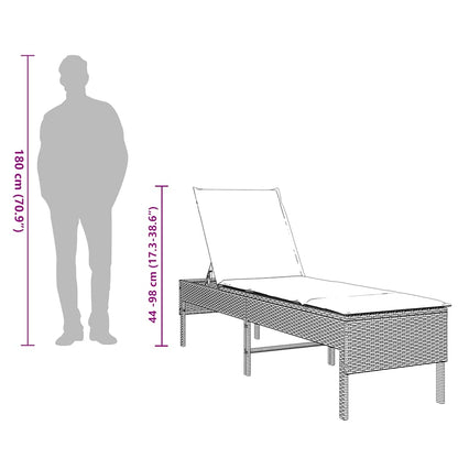 Solstol med dyna brun 55x200x44cm konstrotting