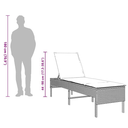 Solstol med dyna beige 55x200x44cm konstrotting