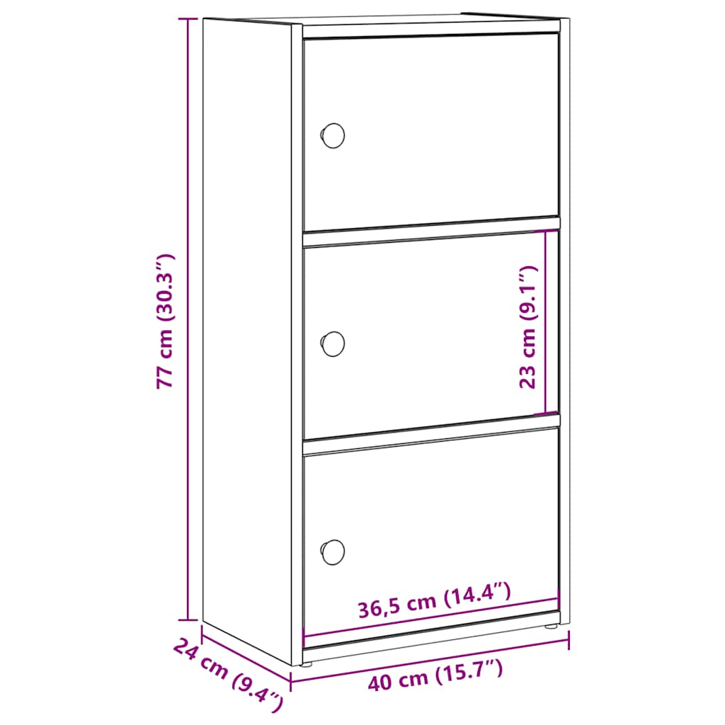 Bokhylla ek 40x24x77 cm konstruerat trä