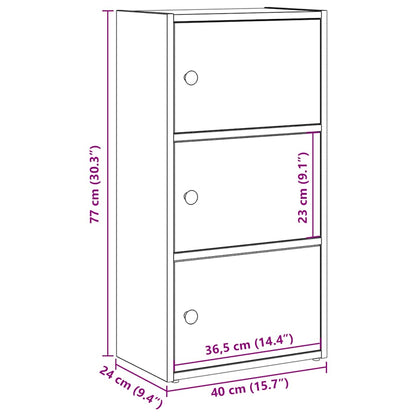 Bokhylla ek 40x24x77 cm konstruerat trä