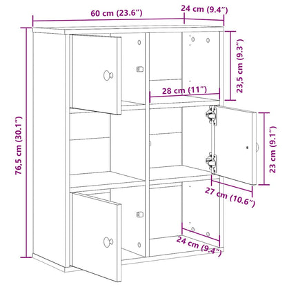 Bokhylla vit 60x24x76,5 cm konstruerat trä