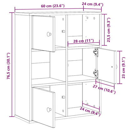 Bokhylla brun ek 60x24x76,5 cm konstruerat trä