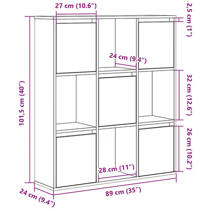 Bokhylla vit 89x24x101,5 cm konstruerat trä