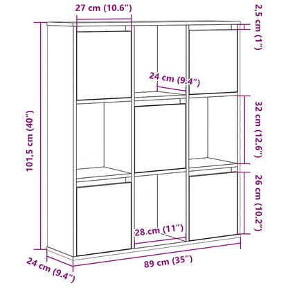 Bokhylla ek 89x24x101,5 cm konstruerat trä