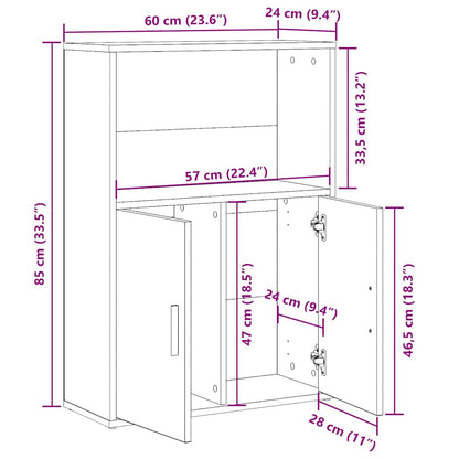 Bokhylla ek 60x24x85 cm konstruerat trä