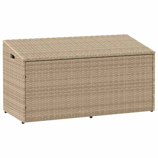 Förvaringslåda för trädgård beige 110x50x58 cm konstrotting