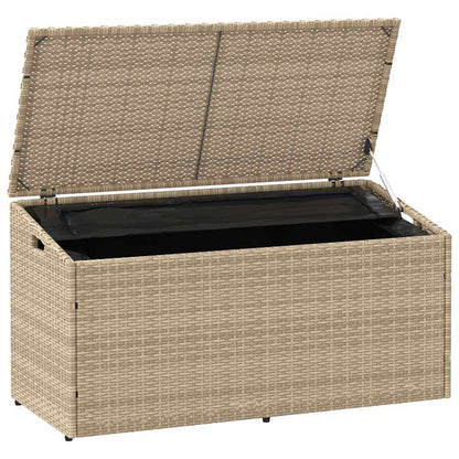 Förvaringslåda för trädgård beige 110x50x58 cm konstrotting