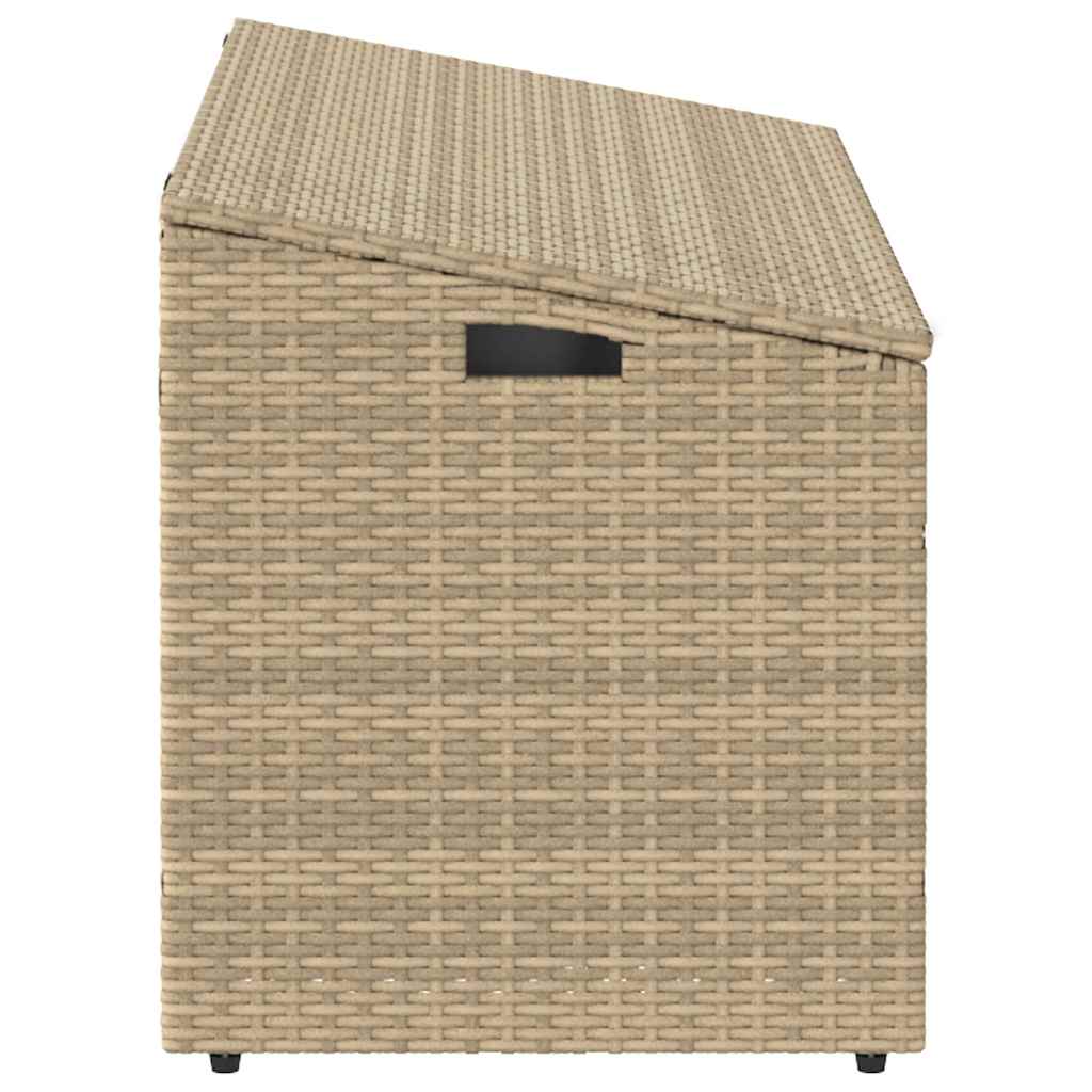 Förvaringslåda för trädgård beige 110x50x58 cm konstrotting