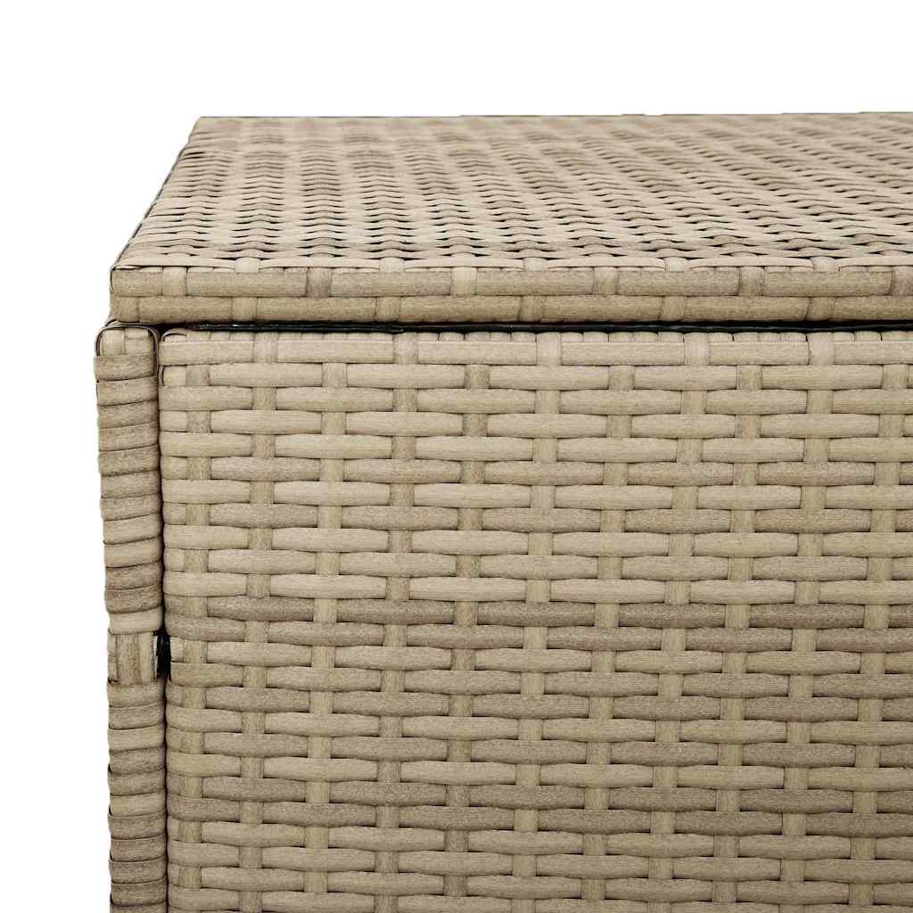 Förvaringslåda för trädgård beige 110x50x58 cm konstrotting