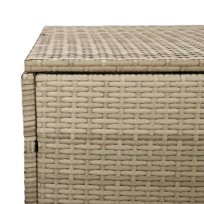 Förvaringslåda för trädgård beige 110x50x58 cm konstrotting