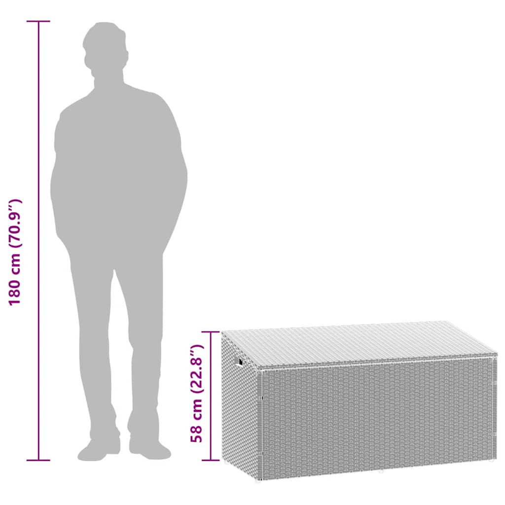 Dynbox ljusgrå 110x50x58 cm konstrotting