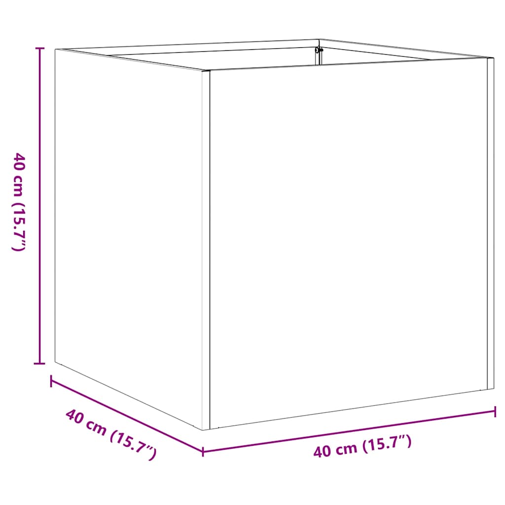 Odlingslåda svart 40x40x40 cm kallvalsat stål