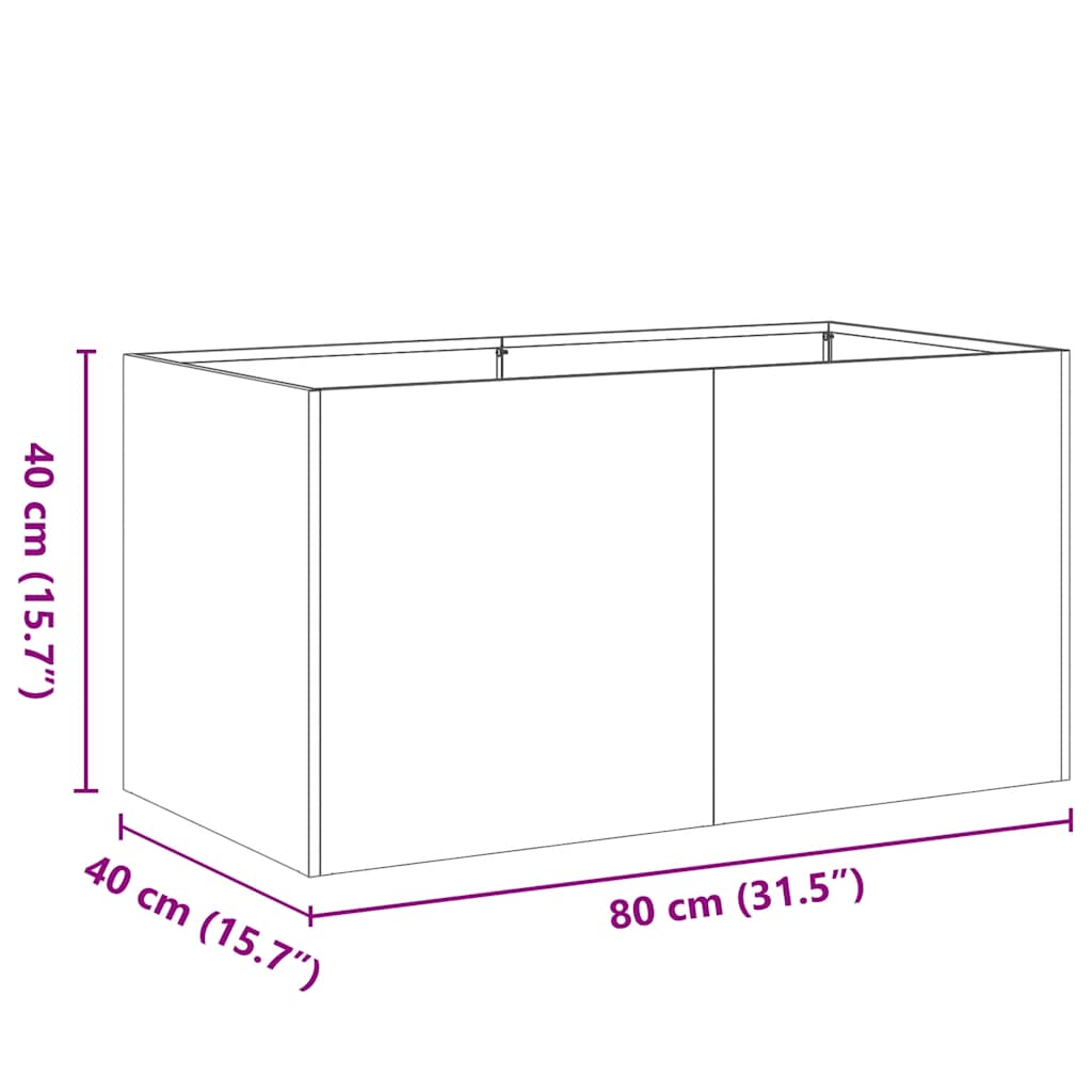 Odlingslåda vit 80x40x40 cm kallvalsat stål