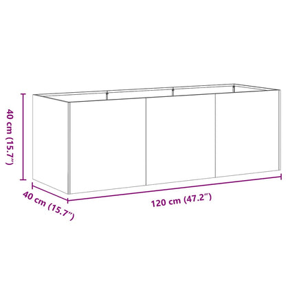 Planteringskärl 120x40x40 cm galvaniserat stål