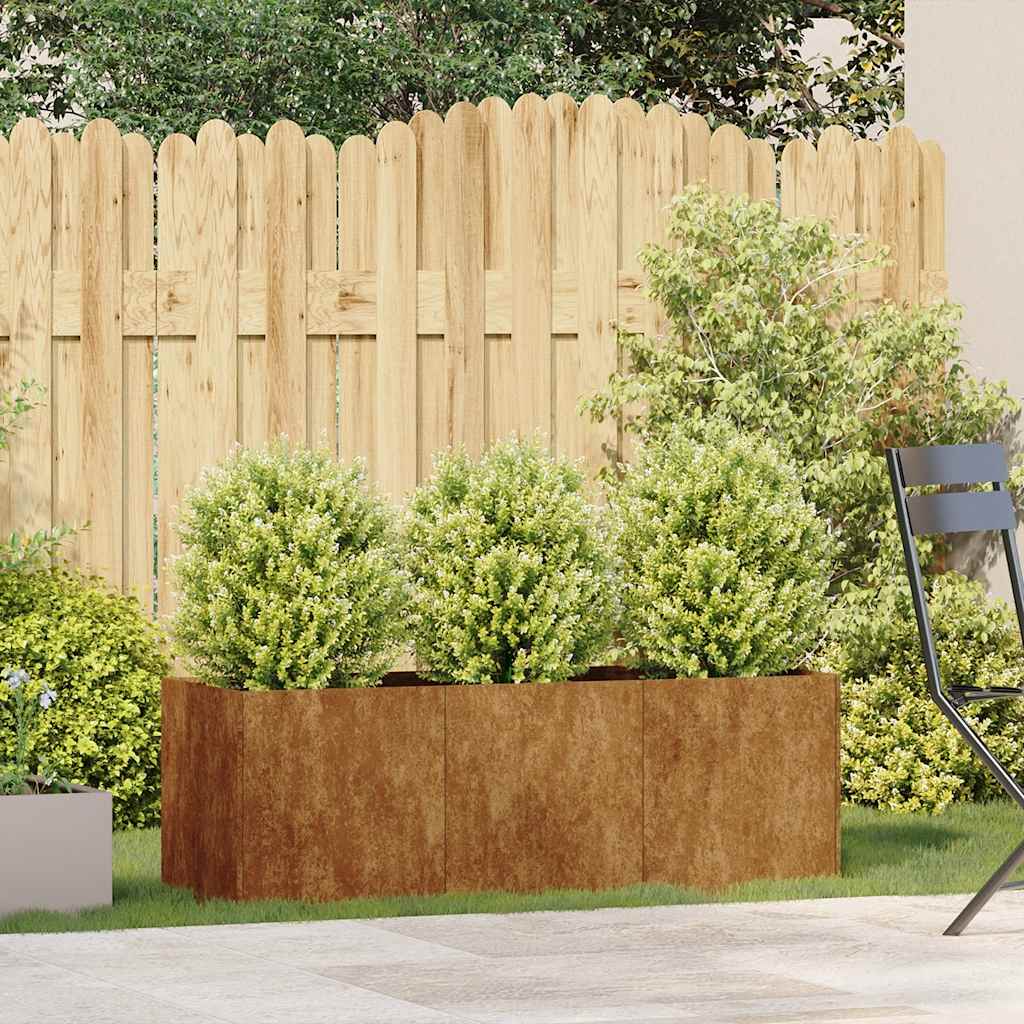 Planteringskärl rostig 120x40x40 cm väderbeständigt stål