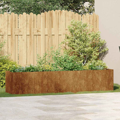 Planteringskärl rostig 200x40x40 cm väderbeständigt stål